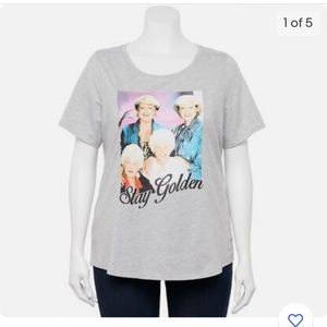 NWOT PLUS Size Golden Girls Stay Golden Silver and Big Graphic T-shirt - Size 2X